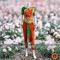 BHARATANATYAM | 36-INCH PANT | ORANGE GREEN CLASSICAL DANCE JEWELRY 